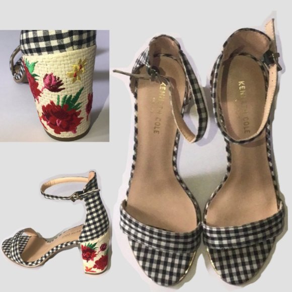 Kenneth Cole Shoes - RARE NWOT Kenneth Cole Picnic Gingham Floral Sandals 9
